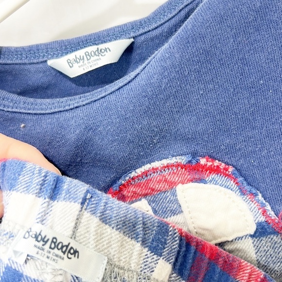 BABY Boden Appliqué t-Shirt, Plaid Pajamas Bundle, Moose, Dog Striped 6-12 Month - Picture 12 of 12